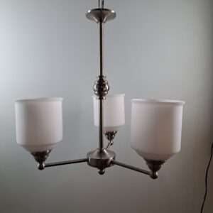 Modern 3-Light Chandelier with Opal Glass shades