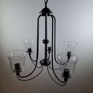 Cresswell 5-Light Black Standard Contemporary Chandelier Pendant Light