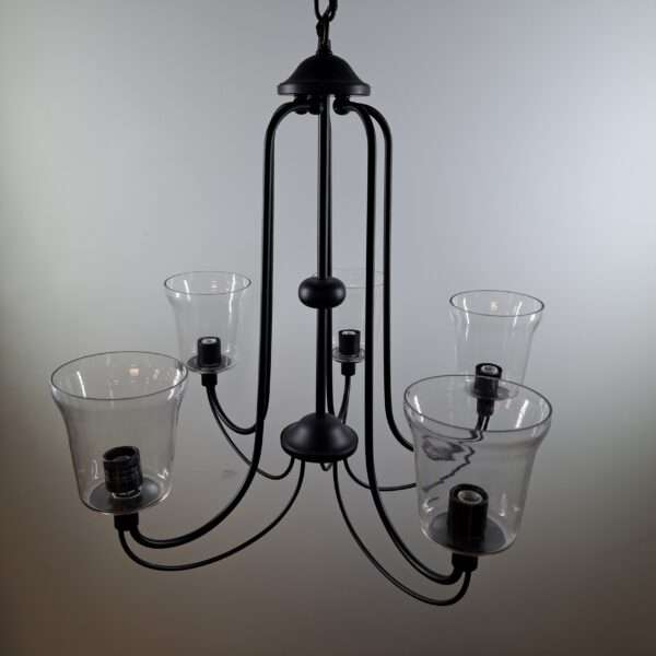 Cresswell 5-Light Black Standard Contemporary Chandelier Pendant Light